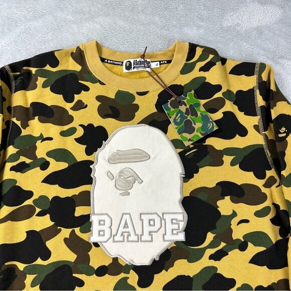 Bape A Bathing Ape Green Camo Crewneck XL - Picture 9 of 14